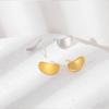 18K Gold Lentil Stud Earrings Glossy Simple Versatile Premium Geometric Warped Edge Earrings Earrings