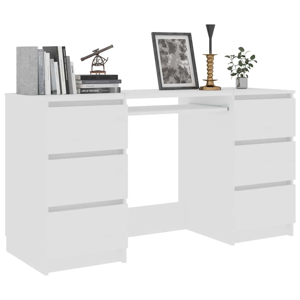 White Desk 140 x 50 x 77 cm Particleboard