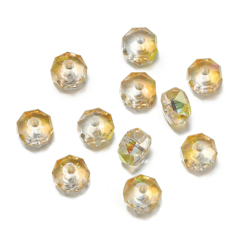10Pcs 4.5*7.5mm Crystal Faceted Beads Spacer Loose Beads for DIY Bracelet Necklace Jewelry Making Supplies Accessories