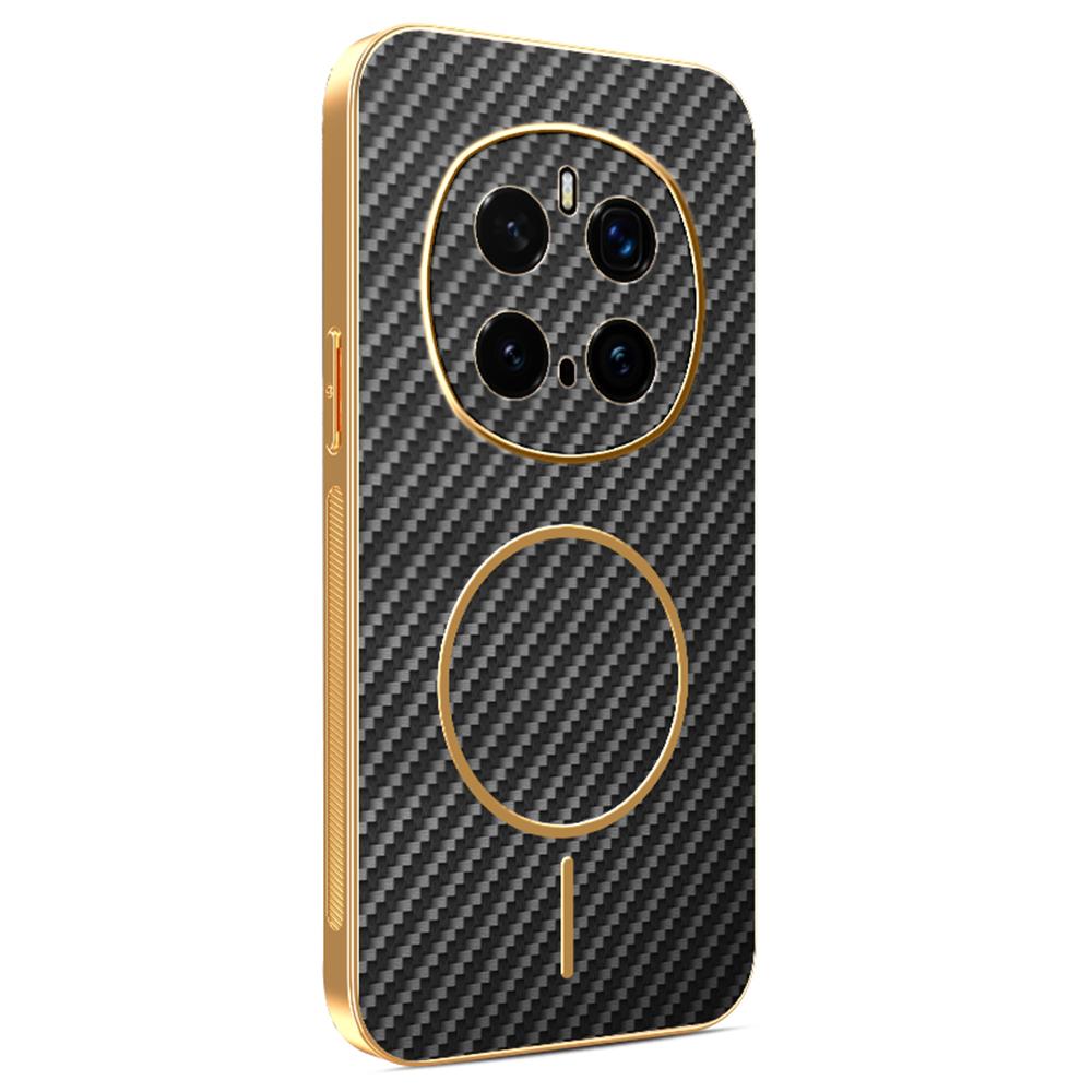 For Honor Magic7 Pro 5G Phone Case Carbon Fiber Textured Electroplated TPU Back Cover