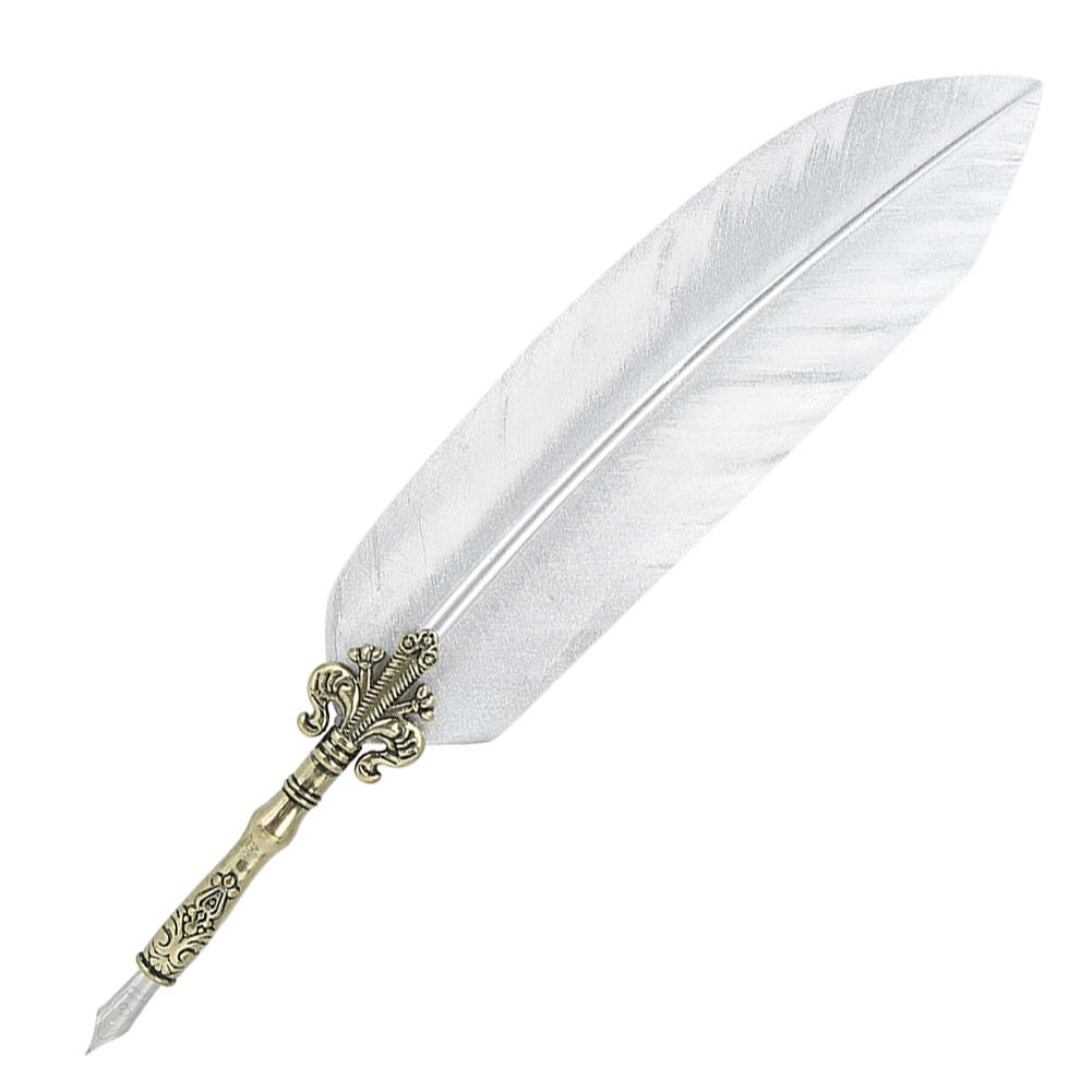 1.0mm Feather Pen Set Distinctive Calligraphy Feather Pen Gift Box Writing Tool for StudentSilver