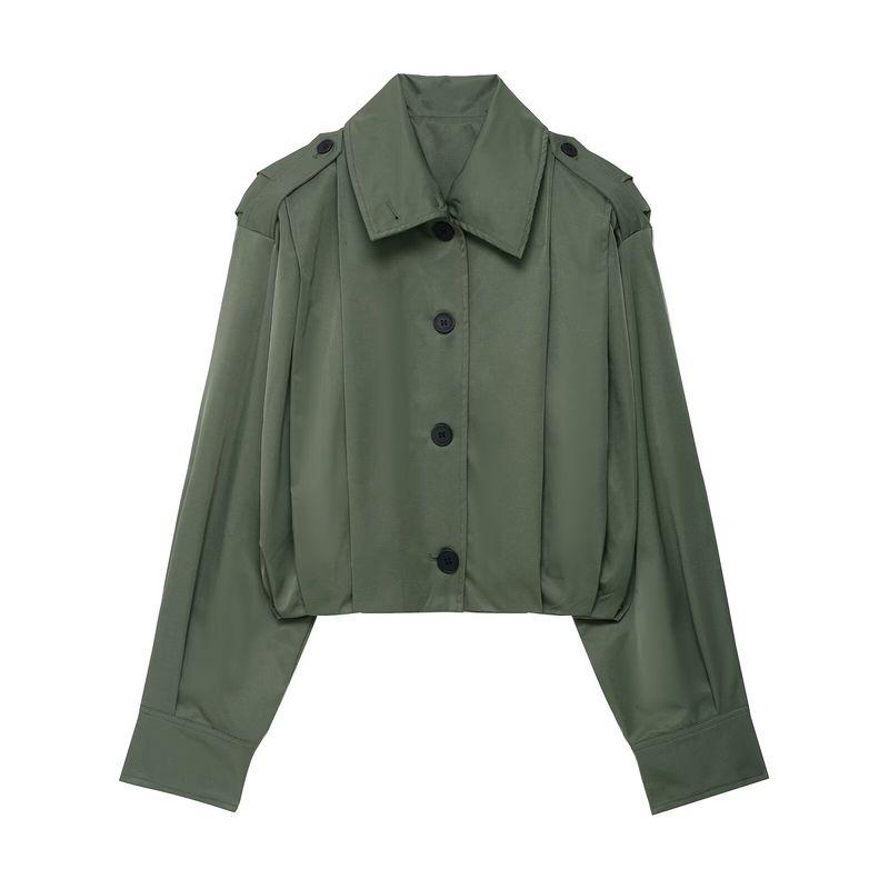 Kaslead New Women Clothes Western Style Fashion Pocket Pleated Strap Decoration Outerwear 8091427 717