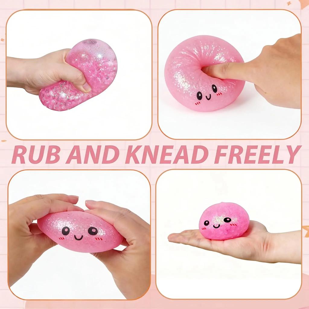 Übergroße Glitzer-Knödel-Squishies Weiches Langsam Rückprallendes Sensorisches Quetschspielzeug Linderung von Angst Fidget Stressball Bürogeschenke
