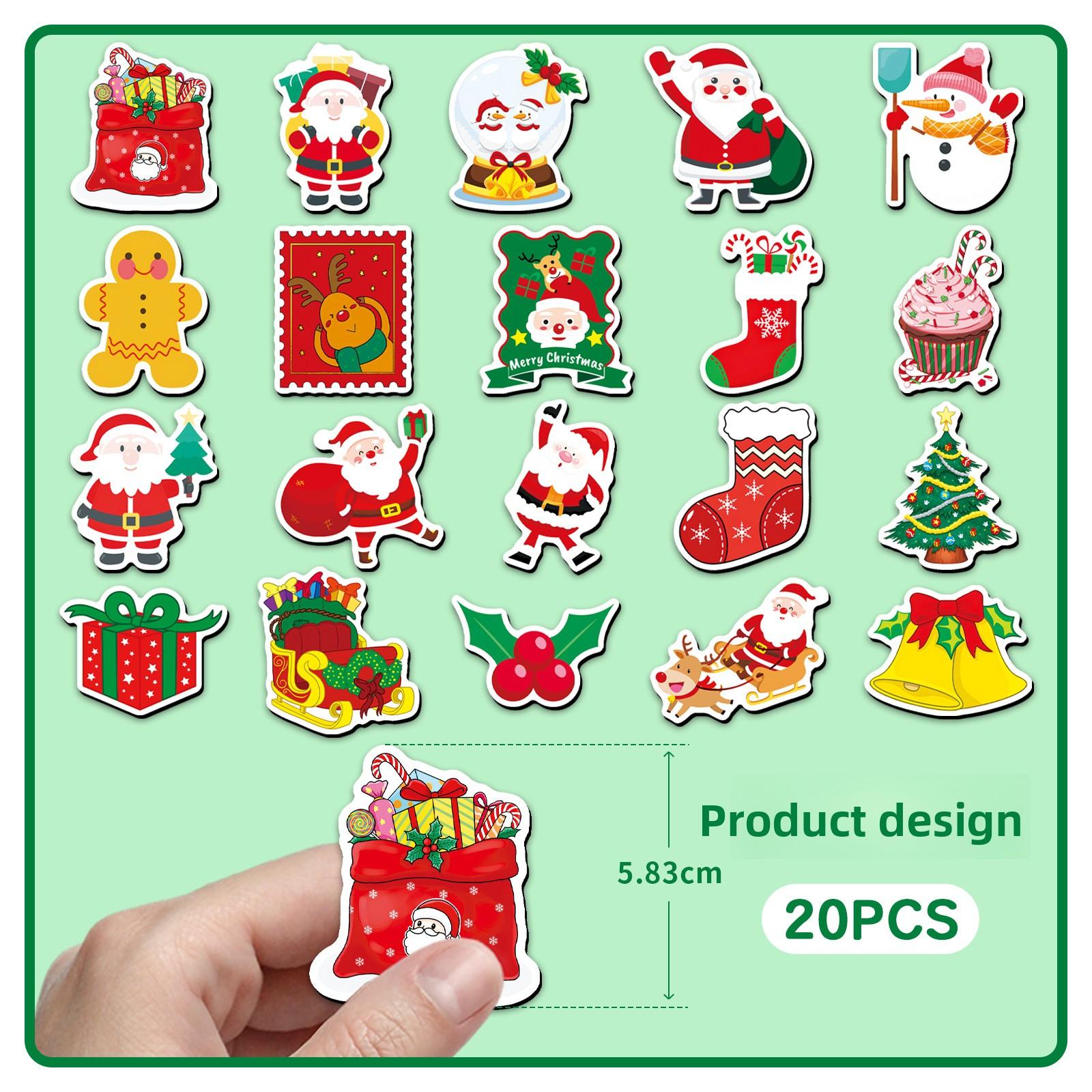 

20 Cartoon Cute Santa Claus Party Magnetic Stickers 20 pieces of stickers