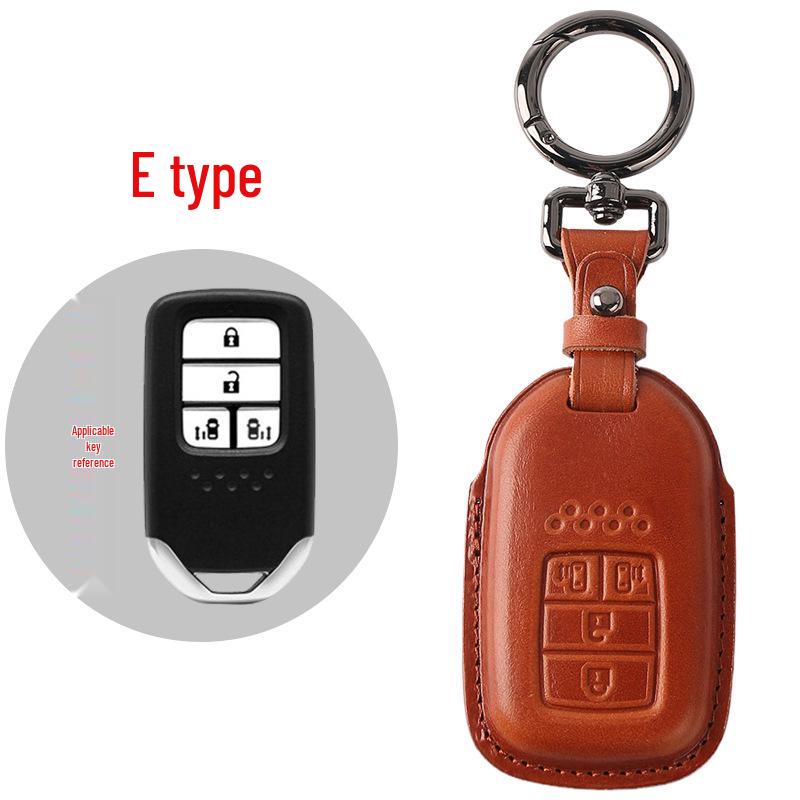 Genuine Leather Key Case for Honda Civic 11th Gen, Accord, Lingpai, Crown Road, CRV - Handmade Cowhide Key Bag
