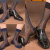 Men's Stylish Colorful Striped Dress Socks Thin and Breathable Fabric Business Socks for Office Wear and Formal Occasion