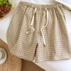 Damen Sommer Pyjama und Strandshorts aus reiner Baumwolle, gewaschen