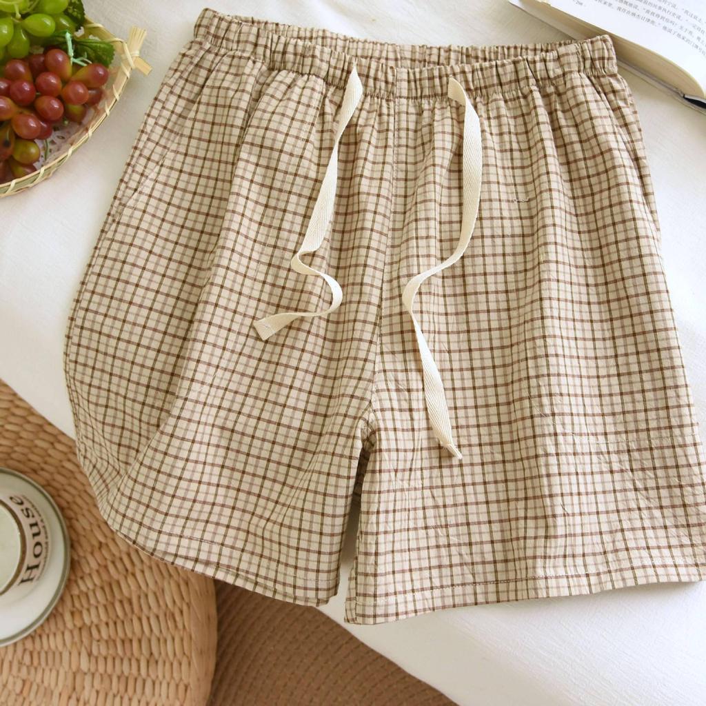 Damen Sommer Pyjama und Strandshorts aus reiner Baumwolle, gewaschen