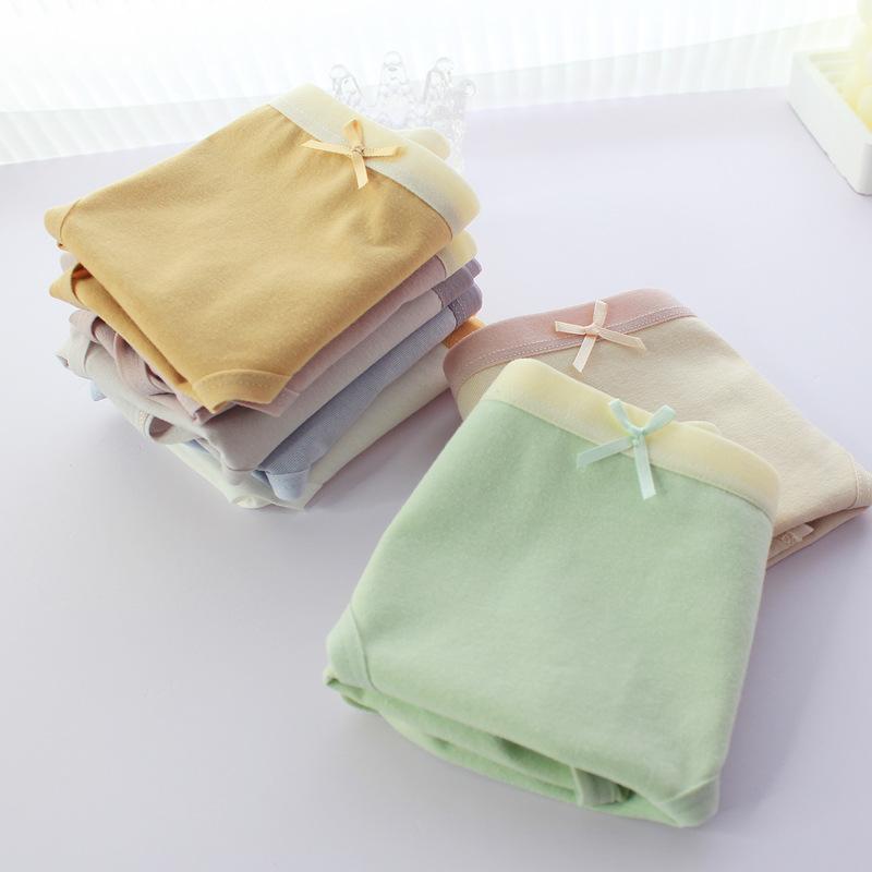 Macaron-colored Minimalist Solid-color Women's Mid-rise Briefs—form-fitting Breathable 100% Cotton Student-style Briefs