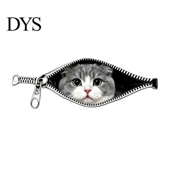 High-definition Car Decal Stickers Zipper Cat Shape Adhesive Waterproof Scratch Cover Paint Protection Sticker Durable Decals for Cars Electric