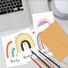 12pcs Cute Rainbow Heart Thank You Cards Set with Envelopes, Birthday Greeting Cards with Messages for Invitations & Gifts