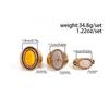 Salircon 3 Pcs/Set Gothic Oval Resin Finger Rings Women Punk Geometric Gold Color Metal Ring Party Aesthetic Jewelry 2026 New