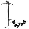 Vidaxl Wall-Mounted Weight Training Station with Barbell and Dumbbell Set, 60.5 Kg