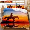 AHSNME Amerikan Batısı Kovboy Yorgan Kılıfı (Vahşi Batı Filmi Teması) Yatak Takımı GunHorseCowboy Yorgan Kılıfı Setleri ropa de cama