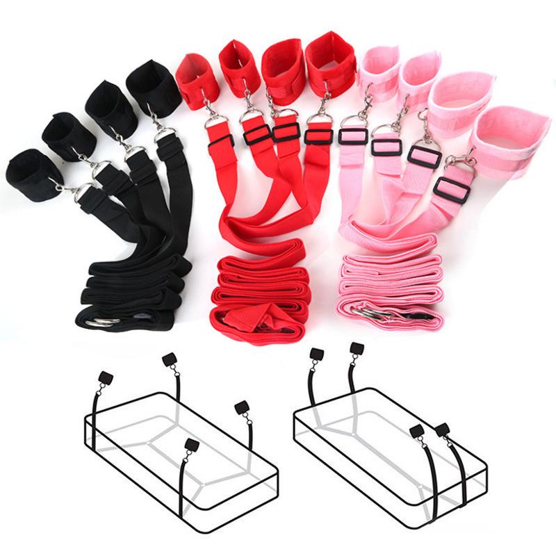 BDSM Bettgurt Bondage Alternative Bindung auf dem Bett mit Plüschbindung Sexspielzeug, Flirthandschellen Fußschellen, SM Self Bondage