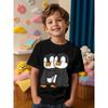 European Sizes Cute Penguin-Themed T-Shirt for Kids, Featuring a Round Neck And Casual Streetwear Style, with a Fun Penguin Design