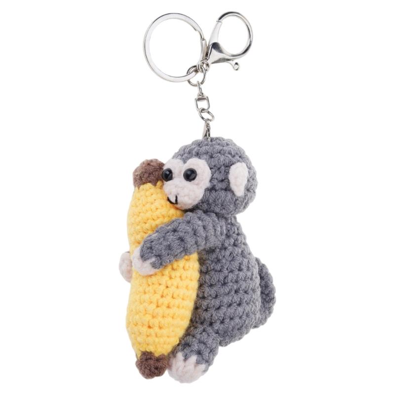 Delightful Fun Punch Monkey Key Holder Keychain Handcrafted From Yarn Bag Pendant Perfect For Key And Backpack Charm 1