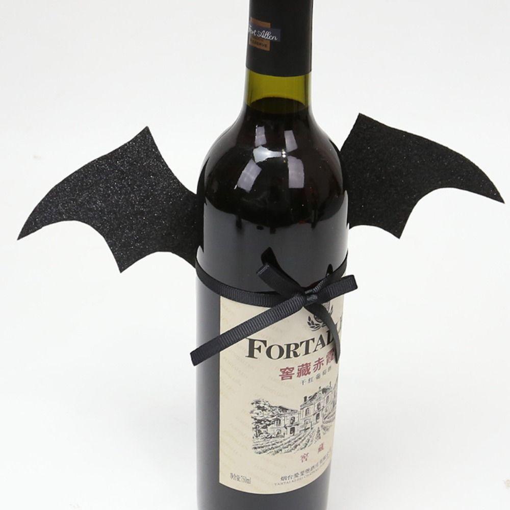 6pcs Handmade Halloween Wine Bottle Topper Cloth Wine Cap Wine Bottle Covers  Venue Layout Props