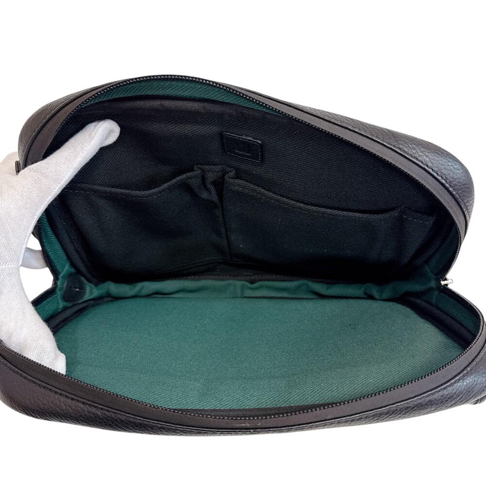 Dunhill Pouch Clutch Bag Leather Business Bag Black Leather Used