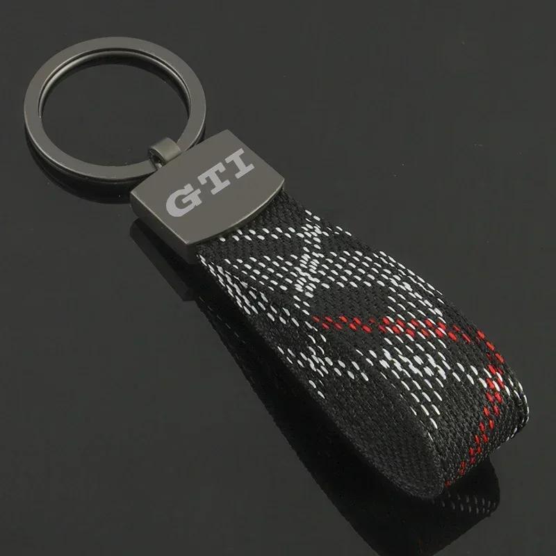 Bilklistermärke 2025 Hett Nytt Oxford-band Bilstyling Nyckelring Hänge Nyckelring För Volkswagen GTI-logotyp Passat Santana Beetle Scir