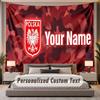 Custom Name Text Tapestry Poland Football Personalized Polyester Wall Tapestry For Bedroom And Room