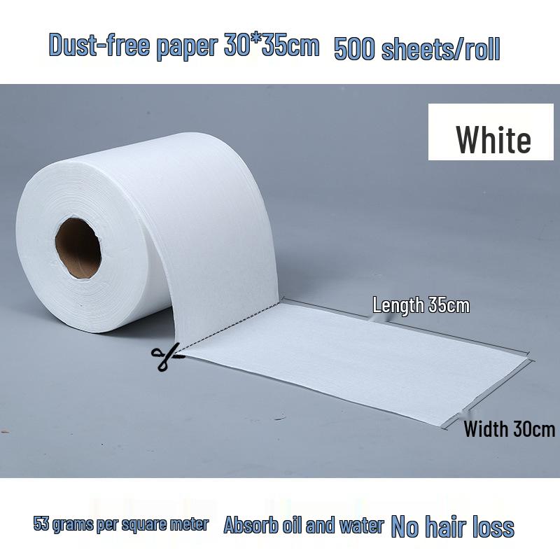 Industrial Dust-Free Oil-Absorbent Wiping Paper - Large Roll, Blue & White Non-Woven Fabric