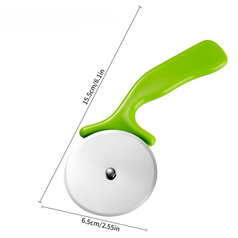 

Нож для пиццы из нержавеющей стали, инструменты для торта, колеса для пиццы, ножницы, пироги, вафли, тесто, печенье зелёный