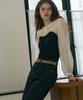 Deuloupisumeon Sheer Shirred Bustier Blouse [Brown]