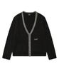 LMR Contrast Point Boucle Cardigan Black