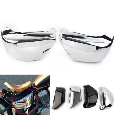 Pair Motorcycle ABS Battery Side Fairing Cover Black For Honda Magna VF 750 VF750C 1994-2004 Chrome/Glossy