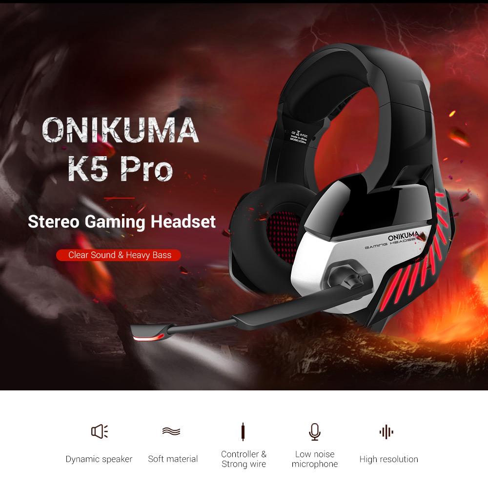 Buy ONIKUMA K5 Pro Stereo Gaming Headset Over-ear Headphones with MIC LED  Light for Xbox One / PS4 / PC at affordable prices — free shipping, real  reviews with photos — Joom