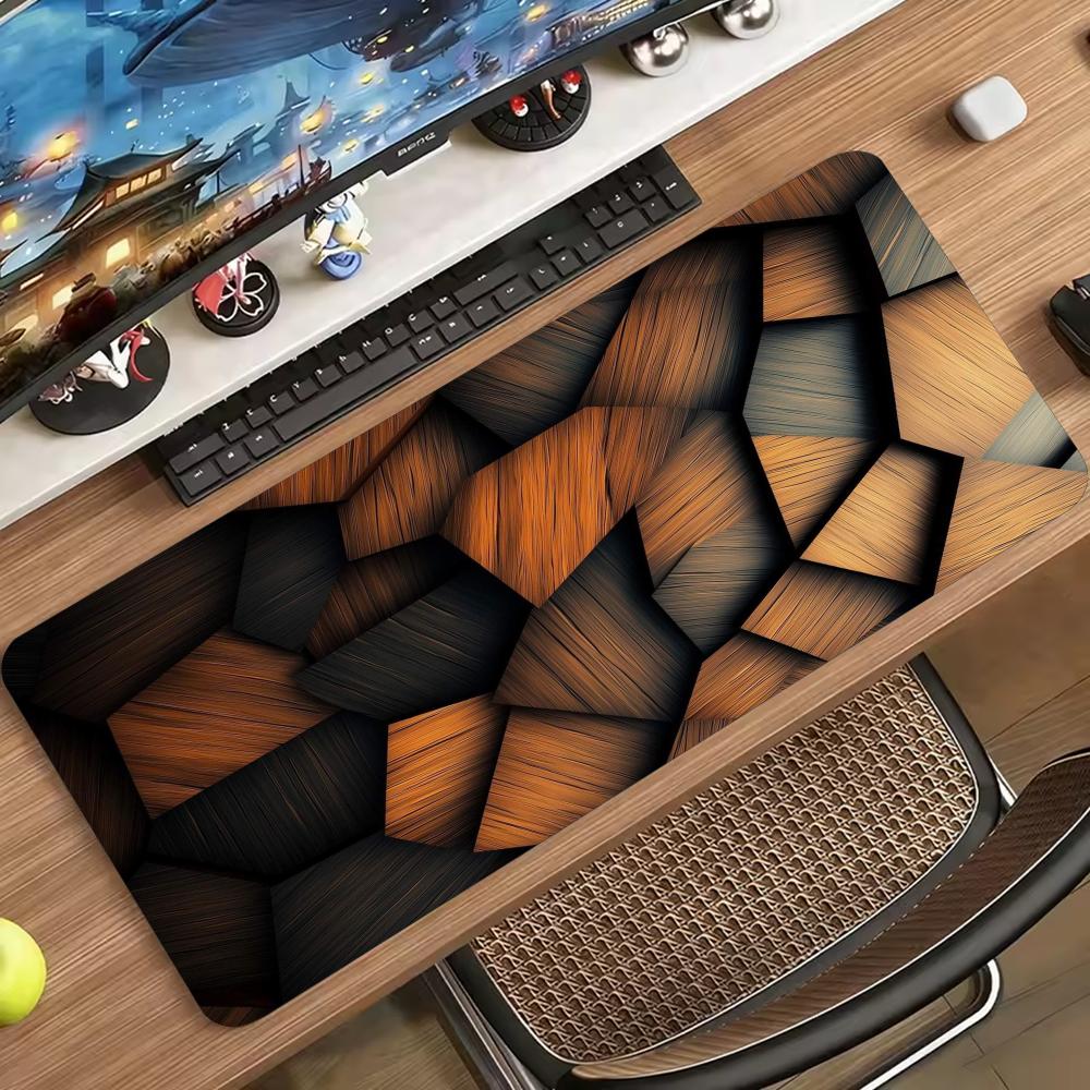 Neon Geometric Maze Abstract Art Large Gaming Mouse Pad Non Slip Rubber Desk Mat For Laptop Keyboard Home Office Workspace