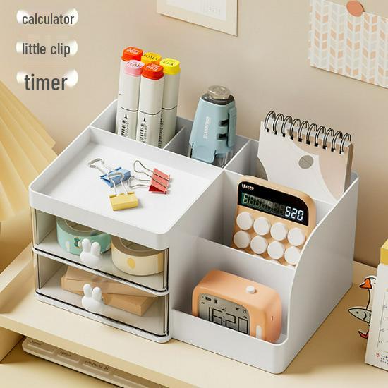 Desktop Multi-Grid Cartoon Storage Box for Cosmetics and Stationery