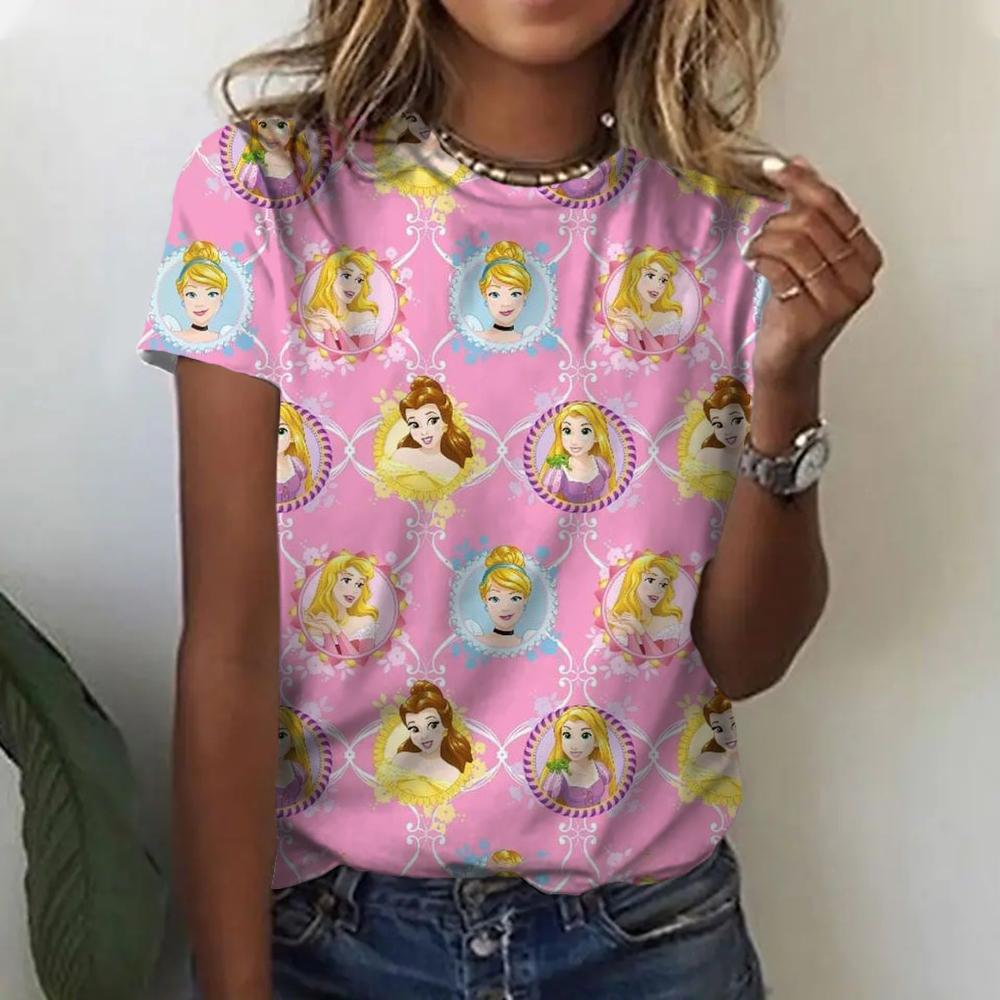 Cartoon Punk Princess Print T Shirt Women Harajuku 90s Cute T-shirt Funny Streetwear Graphic Tshirt Female Clothes