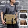 Retro Men's Large Canvas Crossbody Messenger Bag - Casual Commute & Campus Sling Bag