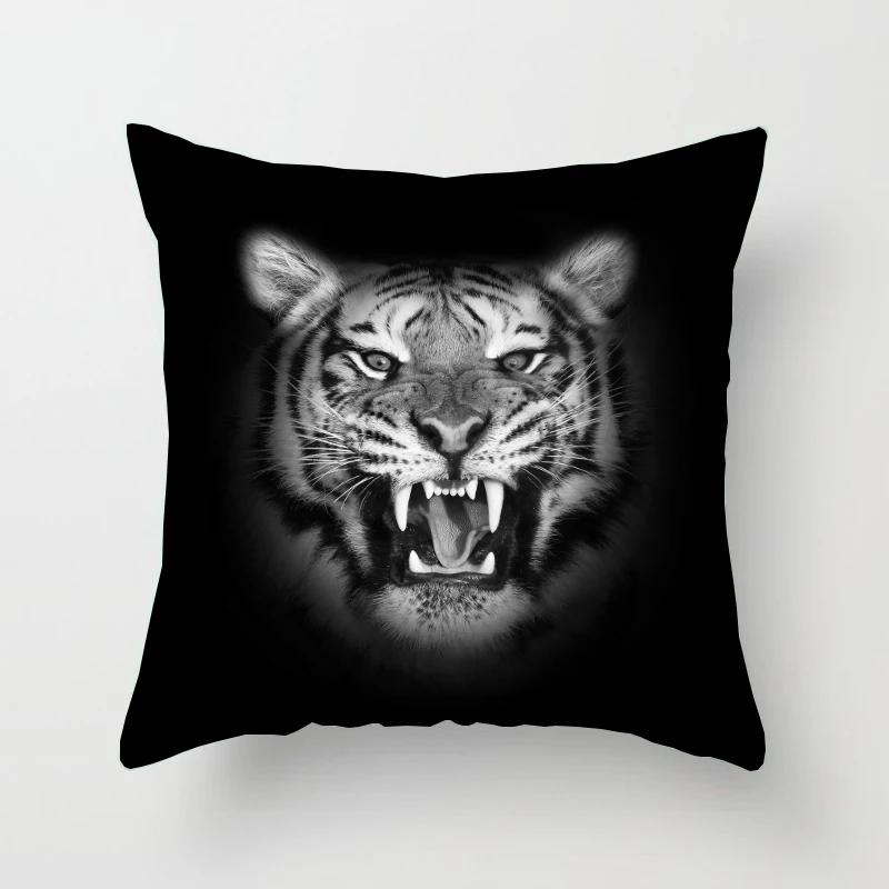 Tiger Series Printing Pattern Decoration Home Pillowcase Square Office  Cushion Cover