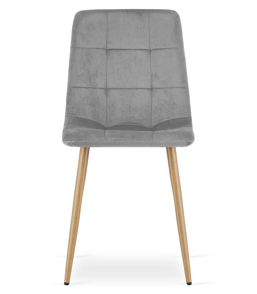 KARA chair - light grey velvet / oak legs x 2
