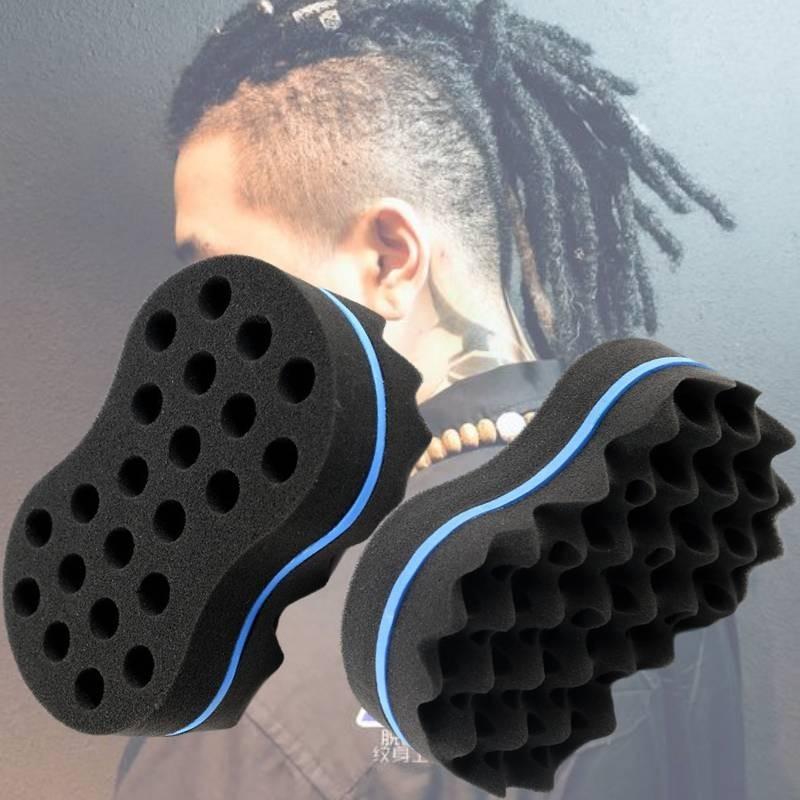 Große doppelseitige Schwammbürste für mühelose schöne blaue Wellenlocken