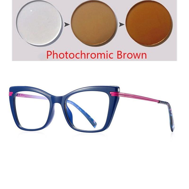 Blue Light Blocking Women Cat Eye Prescription Glasses For The Nearsighted  Student Myopes Lunettes 0 -0.5 -0.75 To -6.0