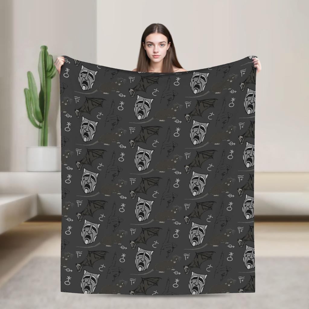 Black Metal Nosferatu Blanket Fuzzy Vintage Breathable Throw Blanket for Bed Sofa Autumn/Winter
