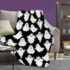 Halloween Cute Spoopy Ghosts Candy Blanket Flannel Autumn Portable Lightweight Thin Throw Blanket Sofa Travel Bedding Throws