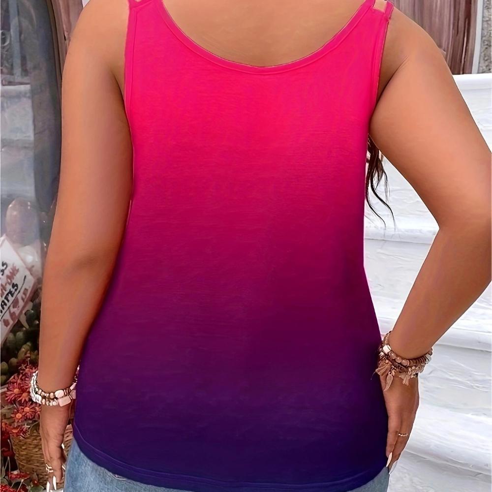 Double-shoulder Halter Vest with U-neck Gradient Sleeveless Vest