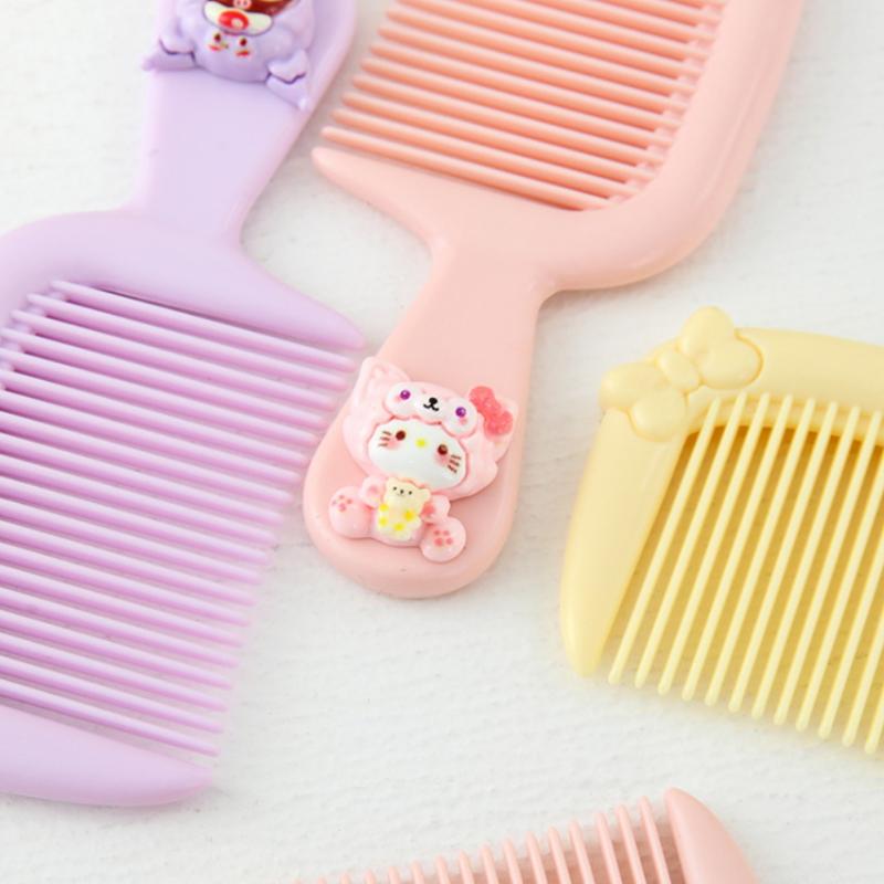 3Pcs Plastic Anti Static Straight Combs Portable Cartoon Sanrio Mini Comb Candy Color Fine-Toothed Detangling Combs For Children