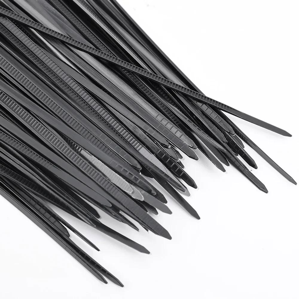 100Pcs Nylon Cable Ties Adjustable Self-locking Cord Ties Straps Fastening Loop Reusable Plastic Wire Ties For Home Office