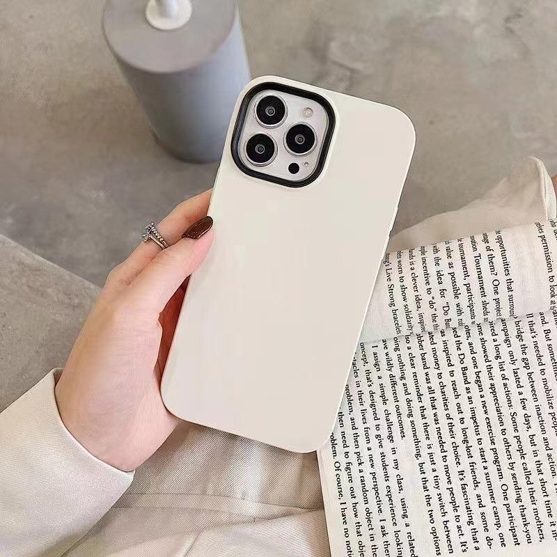 Simple Candy Color Three-in-one Suitable for Iphone15/14ProMax Apple 13 Mobile Phone Case 12/11 Silicone Case