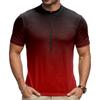 Men’s Crew Neck Gradient Print Zip Breathable Quick Dry Short Sleeve Cycling Jersey for Outdoor Sports Riding