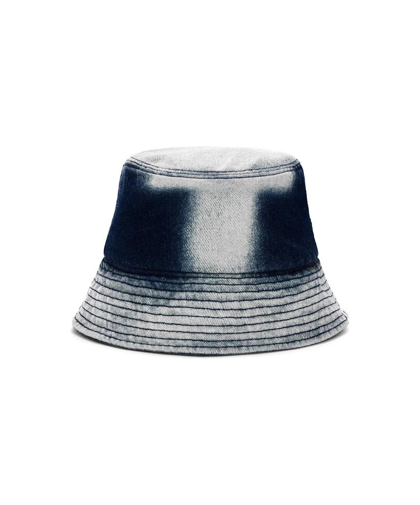 Bajal Vz Label Bleach Washed Denim Bucket Hat Indigo