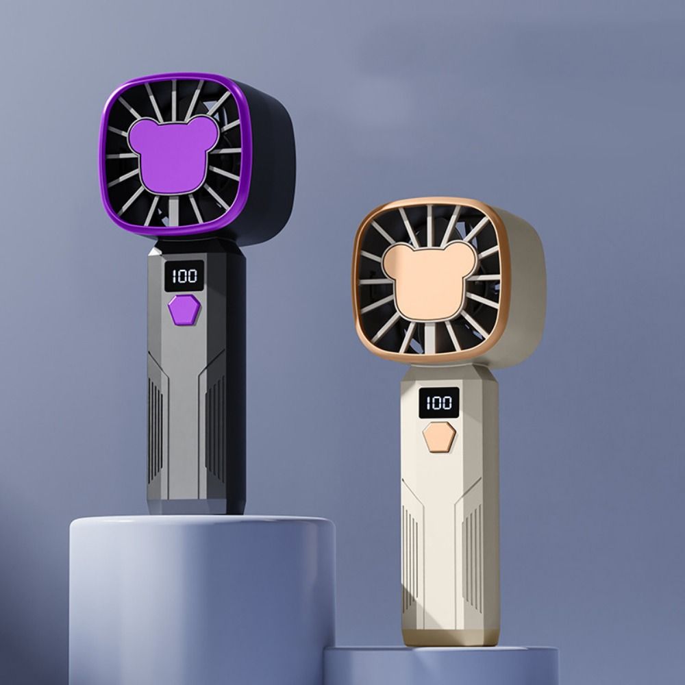 5 Speed Adjustable Handheld Fan With Display Screen Small Electric Fan Personal Cooling Fan  Summer