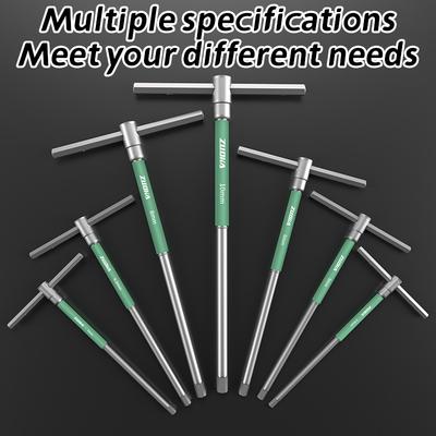 T/L 2/2.5/3/4/5/6/8/10 mm Wkrętak Torx Typ T Klucz Sześciokątny Allen Chromowane Narzędzie Ręczne w Kształcie T Przedłużany Klucz Nasadowy T