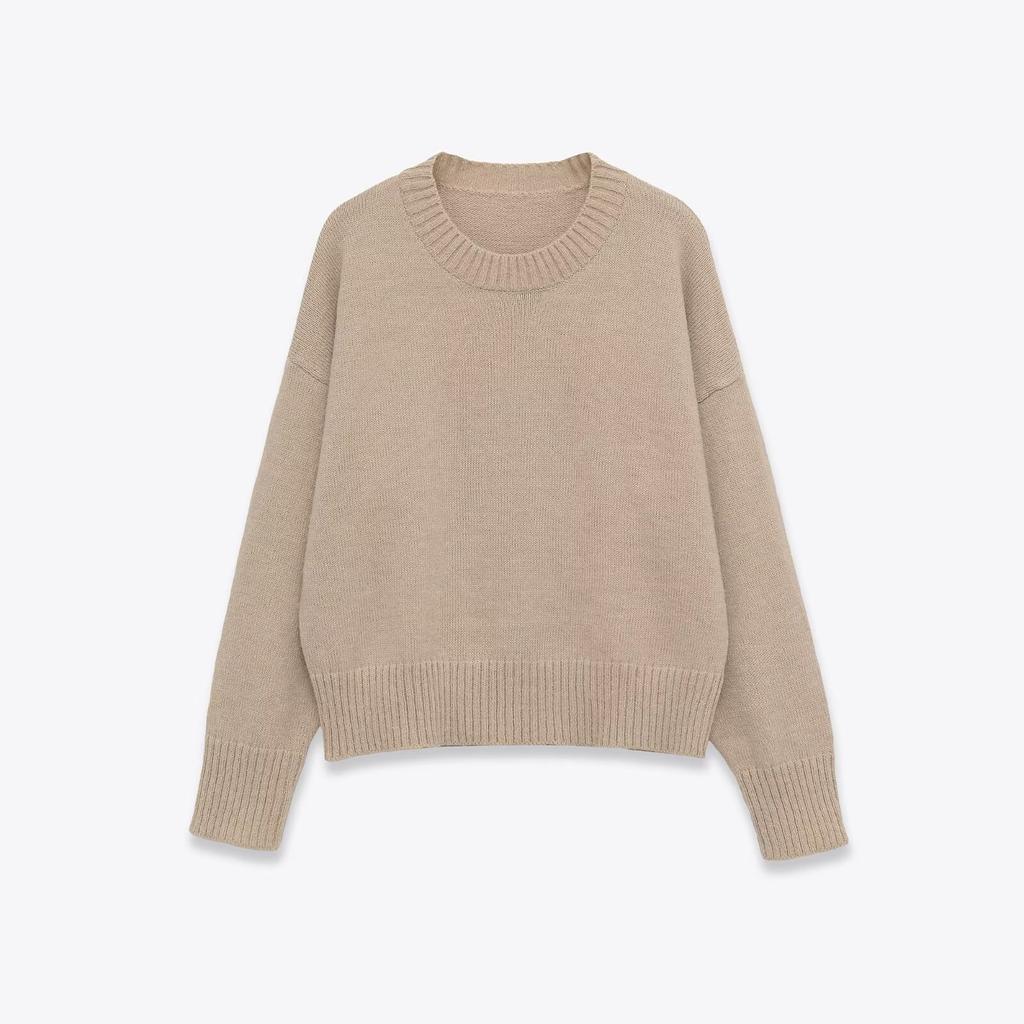 European and American style, new women's clothing, foreign style, fashionable and casual soft flat needle knitted sweater 2142161